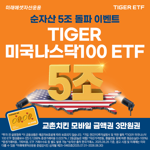 미래에셋 ‘TIGER 미국나스닥100 ETF’, 순자산 5조원 돌파...아시아 최대 규모