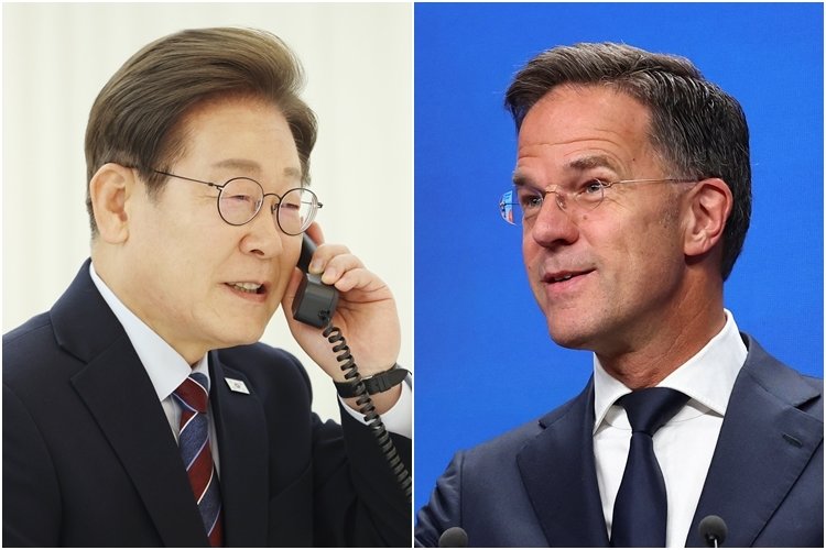 이재명 대통령(왼쪽)-마르크 뤼터 나토 사무총장 (출처=연합뉴스)