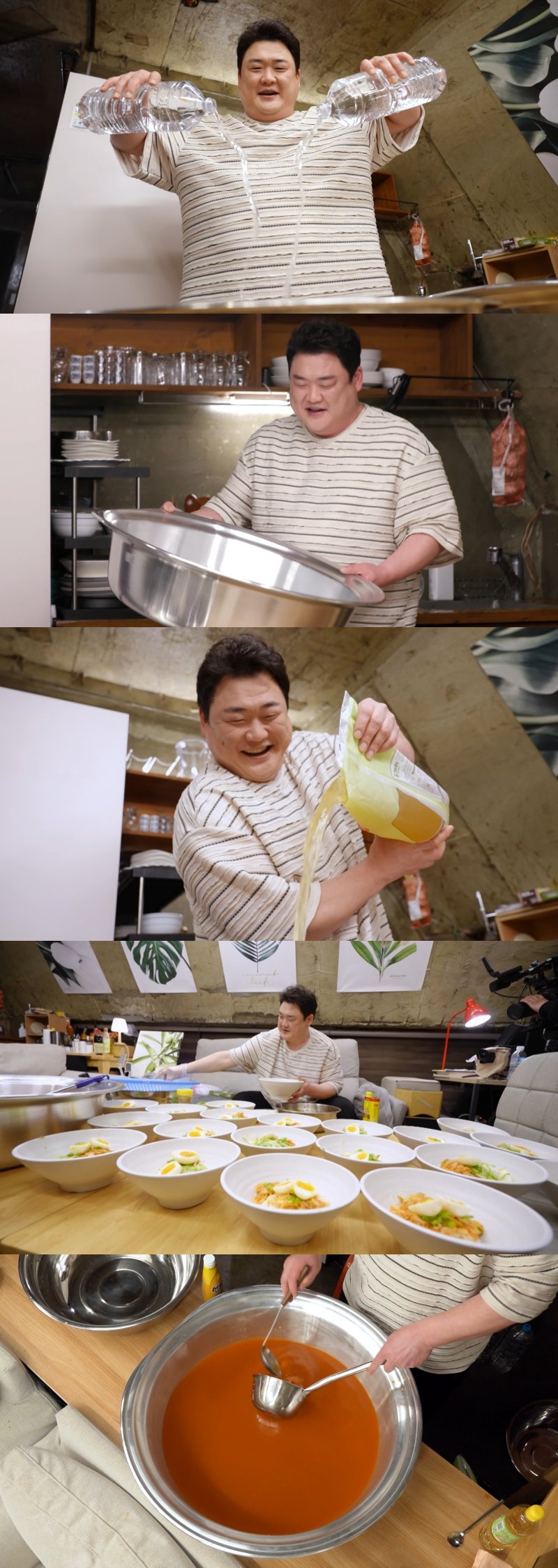 "대야에 국수 20인분"…김준현은 '대용량 요리'에 쾌감