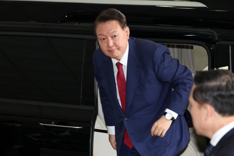 윤석열 전 대통령이 5일 오전 서초구 서울고등검찰청에 마련된 내란특검에서 2차 대면먹튀 없는 바카라 사이트를 받기 위해 출석하고 있다. (공동취재) 2025.7.5/뉴스1 ⓒ News1 구윤성 기자