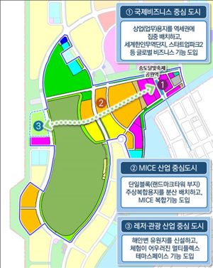 인천경제자유구역청은 경제자유구역법에 따라 블루코어PFV㈜를 송도 6·8공구 개발사업(송도랜드마크시티)의 개발사업시행자로 지정했다. 사진은 송도랜드마크시티 개발계획 변경안. 인천경제청 제공.