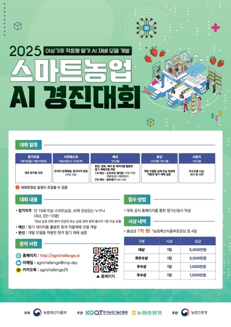"딸기 농사, AI가 책임진다"…스마트농업 AI 경진대회 개최