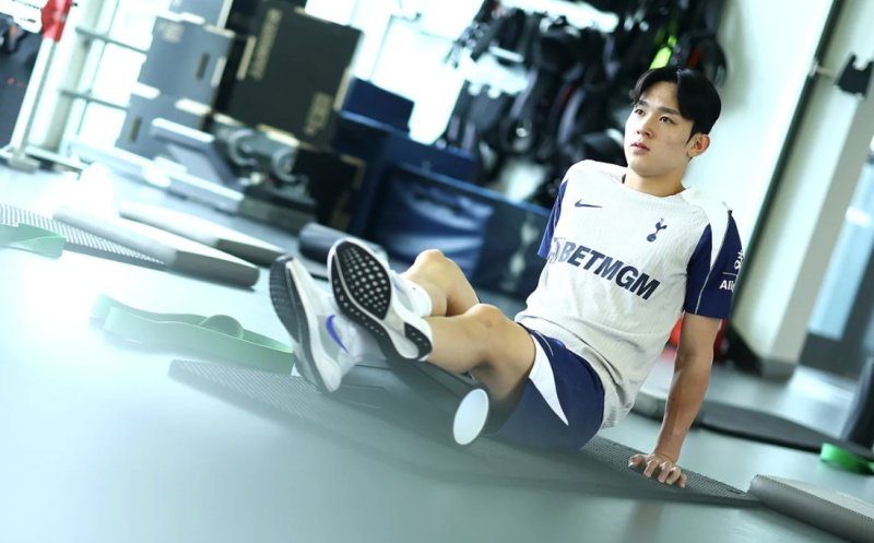토트넘 홋스퍼 프리시즌 훈련에 합류한 양민혁(토트넘 제공)