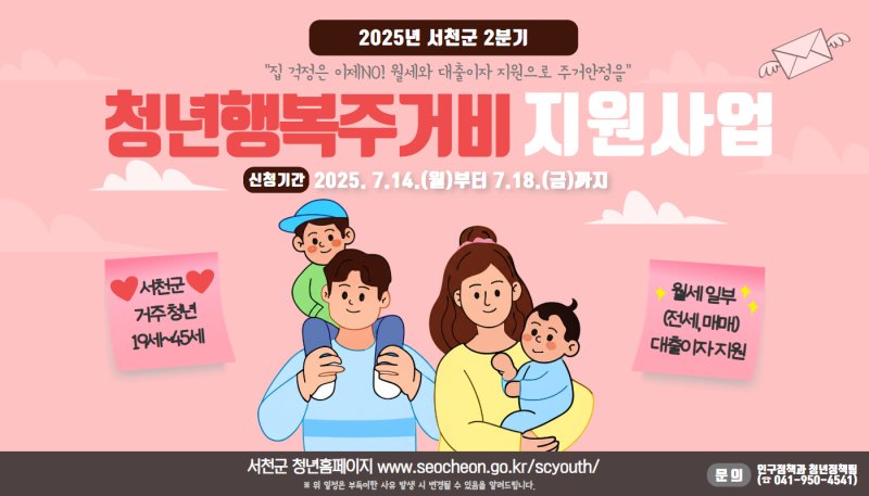 [서천=뉴시스] 서천군 청년 행복 주거비 지원. *재판매 및 DB 금지
