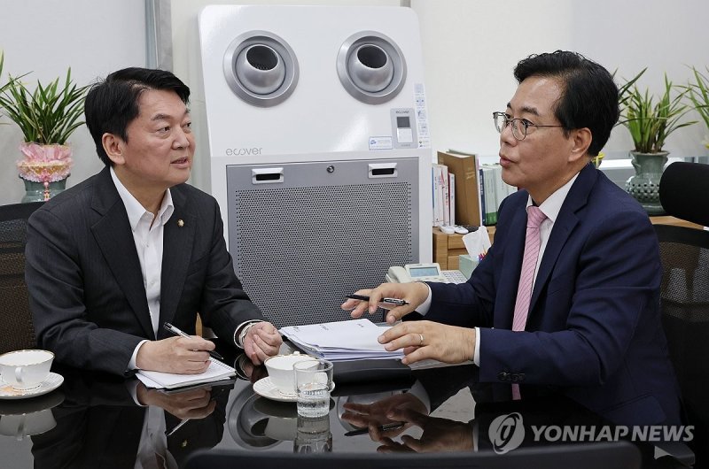 송언석 비상대책위원장 만난 안철수 의원 (출처=연합뉴스)