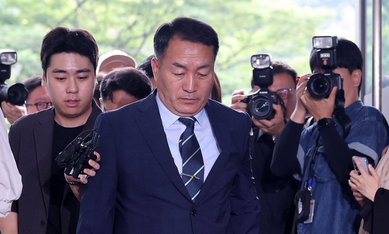 김계환 전 해병대사령관이 7일 서울 서초구 순직해병 특검 사무실에 조사를 받기위해 출석하고 있다. 2025.7.7/뉴스1 ⓒ News1 박지혜 기자