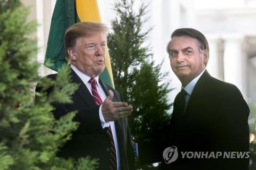 집권 1기 때인 2019년 보우소나루 만난 트럼프 (출처=연합뉴스)