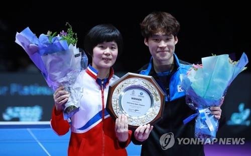 장우진-차효심, 코리아오픈 혼합복식 우승 합작 (출처=연합뉴스)