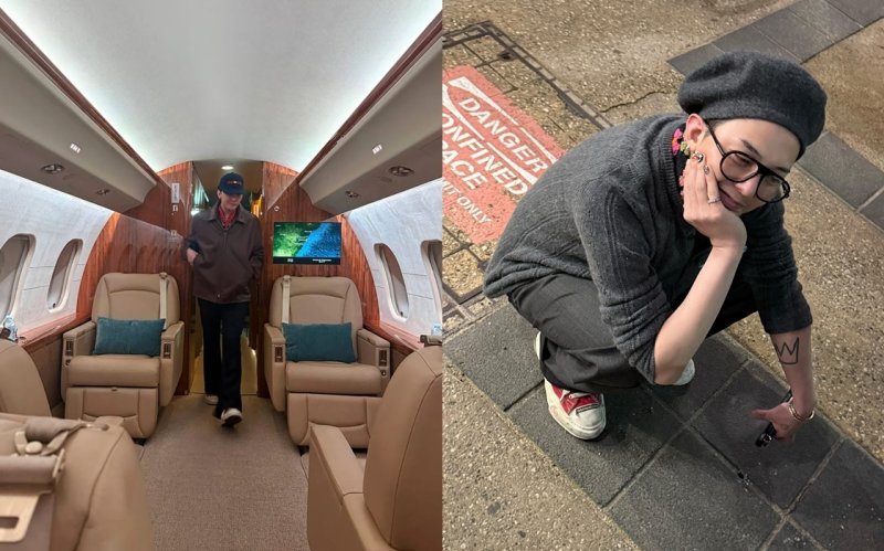지드래곤, 전용기 타고 월드투어 중…럭셔리 내부 공개 [N샷]