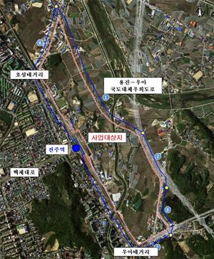 전북 전주역세권 개발 사업 대상지. 전주시 제공