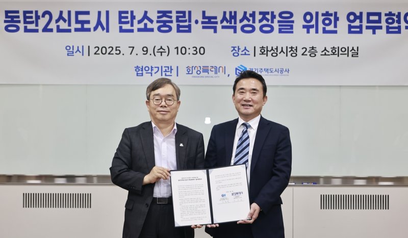 화성시-GH '동탄2신도시 탄소중립·녹색성장' 업무 협약 (출처=연합뉴스)