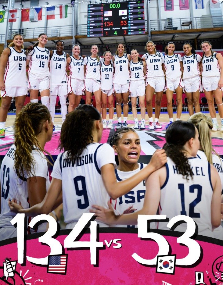 한국은 2025 FIBA U19 여자농구 월드컵 첫 온라인 바카라에서 온라인 바카라 53-134로 대패했다. (FIBA 제공)