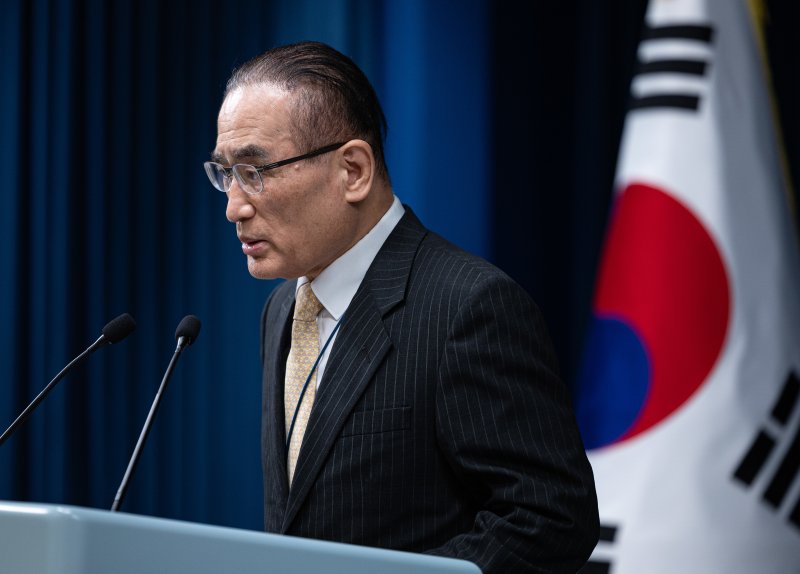 위성락 국가안보실장이 9일 서울 용산 바카라사이트 아벤카지노 청사에서 관세바카라사이트 아벤카지노 및 방위비 관련 브리핑을 하고 있다. 2025.7.9/바카라사이트 아벤카지노1 ⓒ News1 이재명 기자
