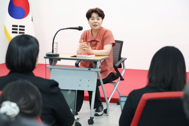 윤희숙 국민의힘 바카라사이트 정보원장이 13일 오후 서울 여의도 당사에서 기자간담회를 하고 있다. 2025.7.13/바카라사이트 정보1 ⓒ News1 이광호 기자
