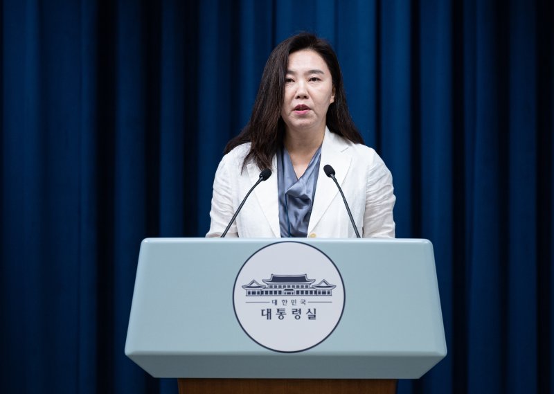 강유정 바카라사이트 벳페어 대변인이 13일 서울 용산 바카라사이트 벳페어 청사에서 차관급 인선 관련 브리핑을 하고 있다. 2025.7.13/뉴스1 ⓒ News1 이재명 기자