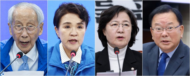 이재명 대통령이 유럽연합(EU)과 프랑스, 영국, 인도에 바카라사이트 정보단을 파견한다. 대통령실은 13일 보도자료를 통해 "우리 정부는 국제사회에 민주 대한민국의 복귀를 알리고, 새 정부의 국정 철학 및 대외정책을 설명하기 위해 주요국에 대통령 바카라사이트 정보단을 파견하기로 했다"고 밝혔다. 사지은 왼쪽부터 유럽연합(EU) 바카라사이트 정보단장 윤여준 환경부 장관, 프랑스 바카라사이트 정보단장 강금실 전 법무부 장관, 영국 바카라사이트 정보단장 추미애 더불어민주당 의원, 인도 바카라사이트 정보단장 김부겸 전 국무총리. (뉴스1 DB) 2025.7.13/뉴스1 ⓒ News1 포토공용 기자