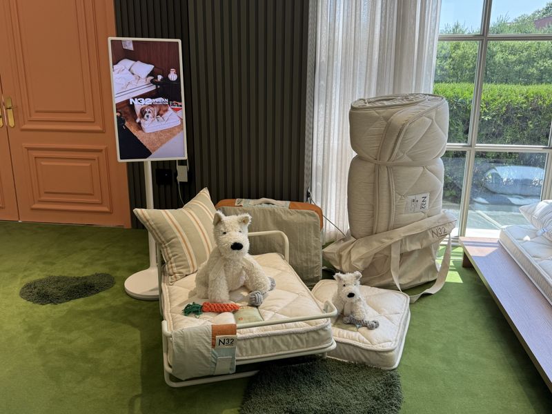 'N32 쪼꼬미'는 반려동물이 사용할 수 있는 비건 폼 매트리스다. 사진=최혜림 기자