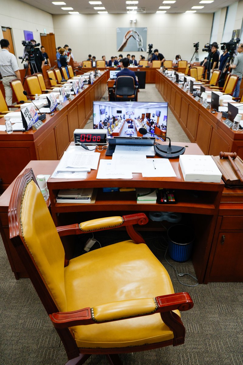 14일 오전 서울 여의도 국회 과학기술정보방송통신위원회에서 배경훈 과학기술정보통신부 장관 후보자 인사청문회가 파행되고 있다. 2025.7.14/뉴스1 ⓒ News1 안은나 기자