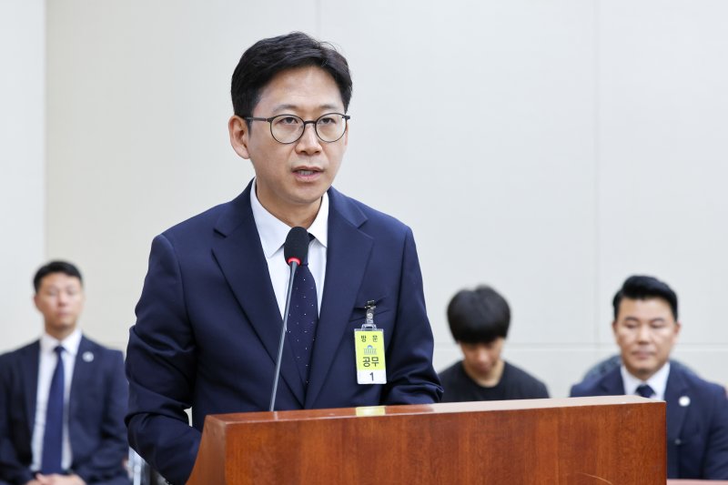 배경훈 과학기술정보통신부 장관 후보자가 14일 오후 서울 여의도 국회 과학기술정보방송통신위원회에서 열린 인사청문회에서 모두 발언을 하고 있다. 2025.7.14/뉴스1 ⓒ News1 안은나 기자