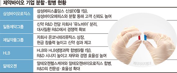 기업 합치고 쪼개고… 제약바이오, 사업 효율성 높인다