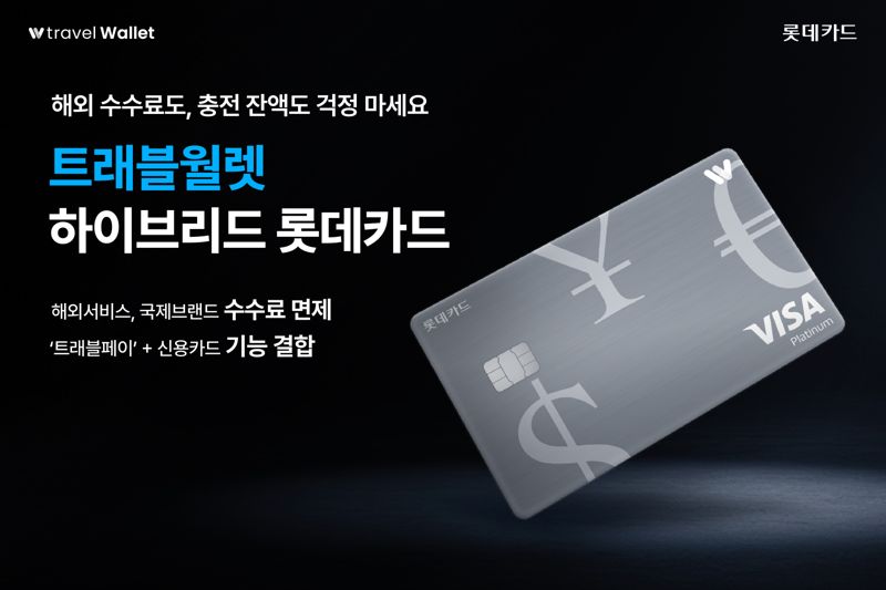 해외 수수료 면제…'트래블월렛 하이브리드 롯데카드' 출시