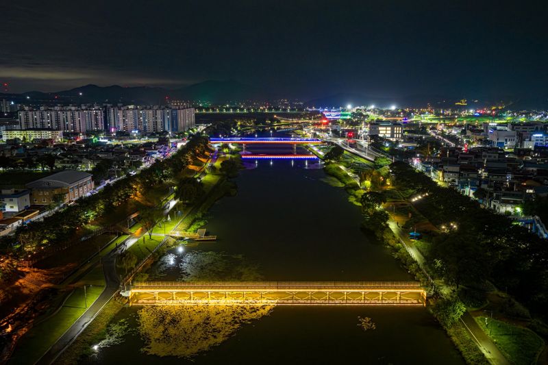 축제가 펼쳐질 동천 풍덕교에서 팔마대교 구간 모습