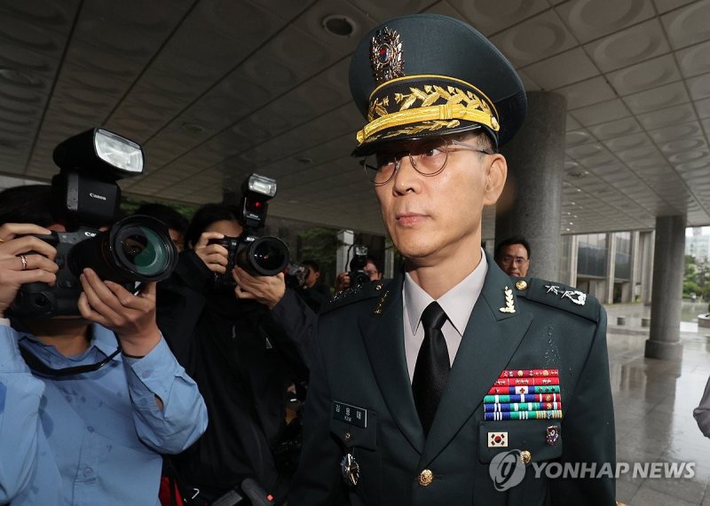 특검 출석하는 김용대 드론작전사령관 (출처=연합뉴스)