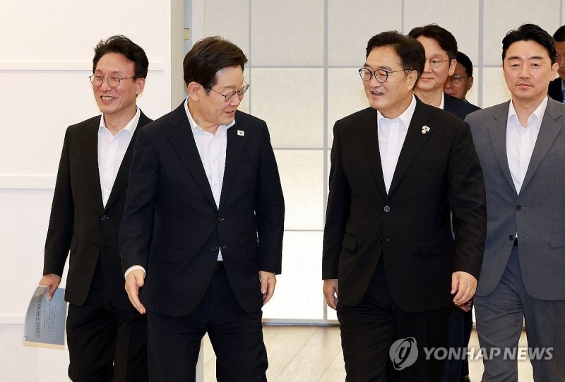 이재명 대통령, 국회의장-국무총리와 만찬 (출처=연합뉴스)