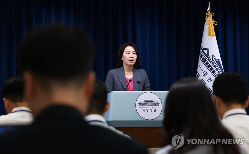 강유정 대통령실 대변인 브리핑 (출처=연합뉴스)