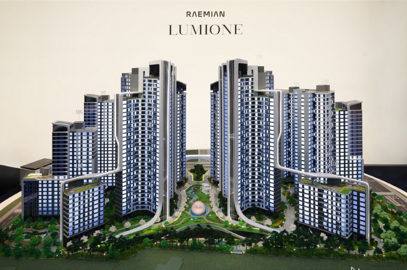 삼성물산 개포우성7차 홍보관 모형. 삼성물산 제공