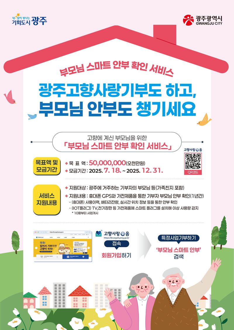 광주광역시 "고향사랑 기부하고 부모님 안부도 챙기세요"
