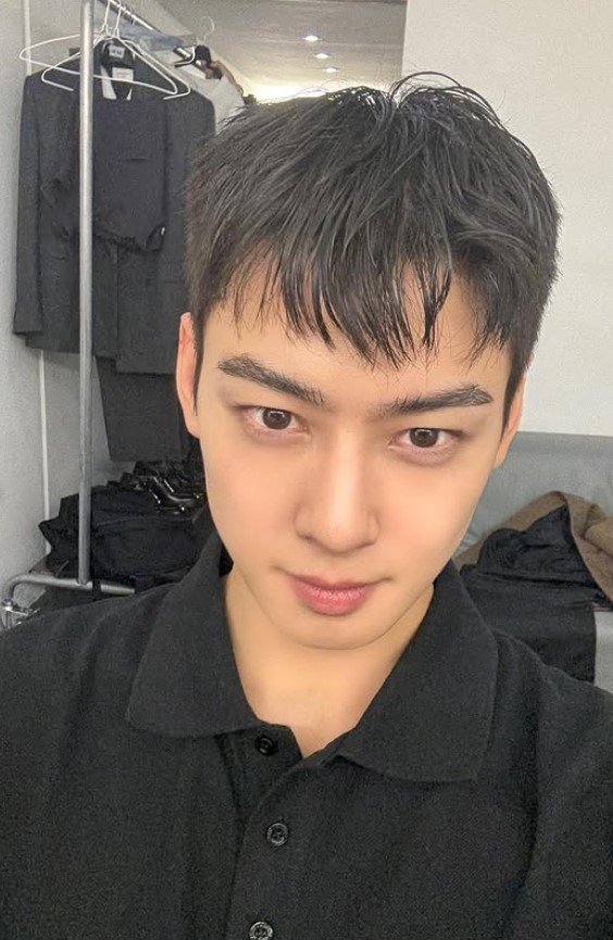 차은우, 입대 앞두고 머리 싹둑…여전한 얼굴천재