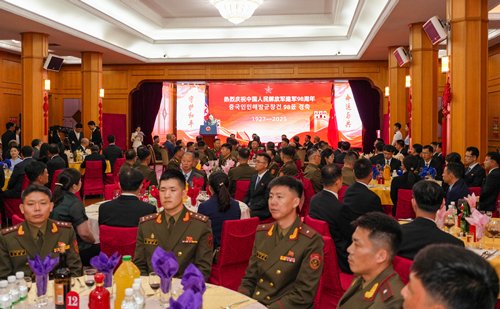 22일 평양에서 열린 중국군 창설 98주년 리셉션 (출처=연합뉴스)