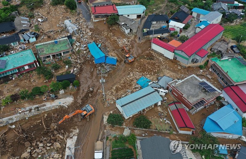 형태 알 수 없는 산청군 마을 (출처=연합뉴스)