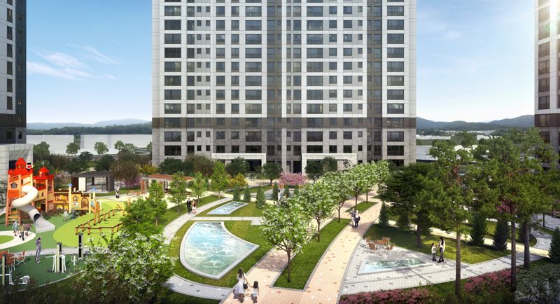 '신분평 더웨이시티 제일풍경채' 물소리마당. HMG그룹 제공