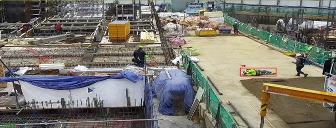 AI 영상검지기 예시 화면(작업자 쓰러짐). 서울시 제공