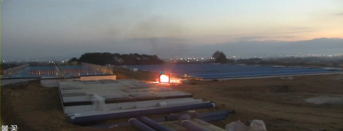 AI 영상검지기 예시 화면(공사현장 불꽃). 서울시 제공