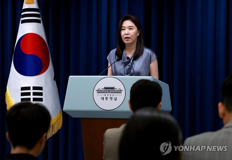 강유정 대통령실 대변인 현안 브리핑 (출처=연합뉴스)