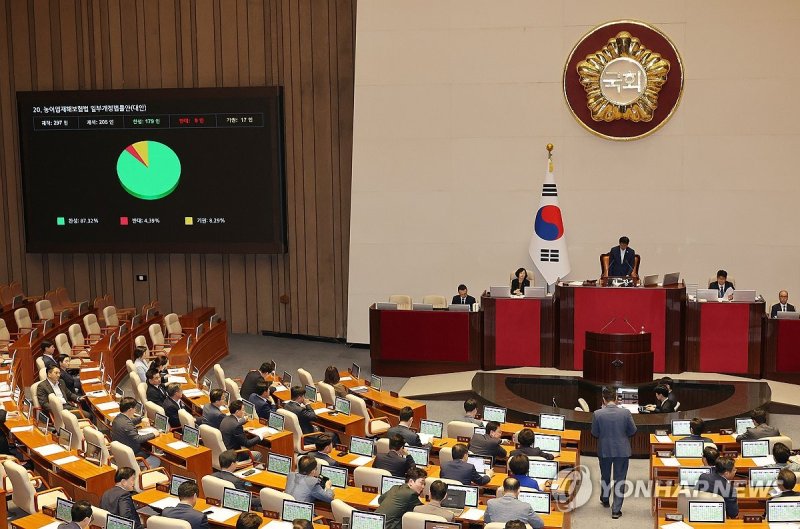 농어업재해보험법 일부개정법률안 본회의 통과 (출처=연합뉴스)