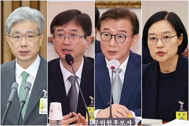 왼쪽부터 김상환·오영준·전재수·한성숙 (출처=연합뉴스)