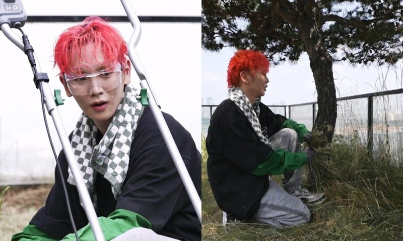 '나혼산' 키, 땡볕 아래 예초 작업하다 땀 흠뻑…끝없는 잡초에 울먹