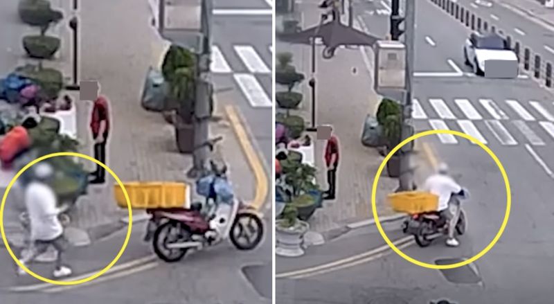 "바람 쐬고 싶어서"..오토바이 훔쳐 달아난 남성, 역주행에 신호위반까지 [영상]