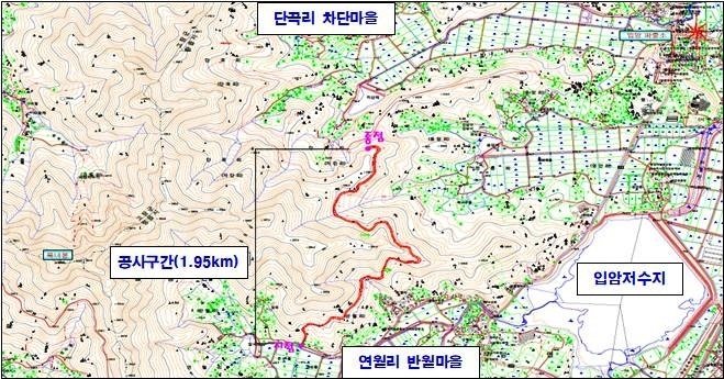 전북 정읍시 입암단곡 간선임도 개설사업 위치도.(정읍시 제공. 재판매 및 DB금지)/뉴스1