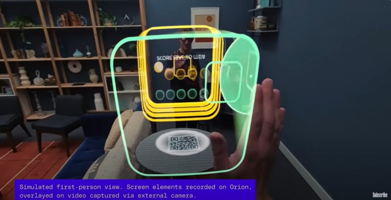 2024년 9월 마크 저커버그 메타 CEO가 AR 안경+손목밴드를 시연하는 영상 갈무리