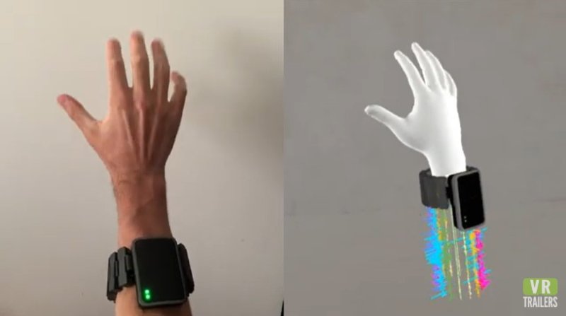 2021년 메타 손목밴드 프로토타입 영상 갈무리