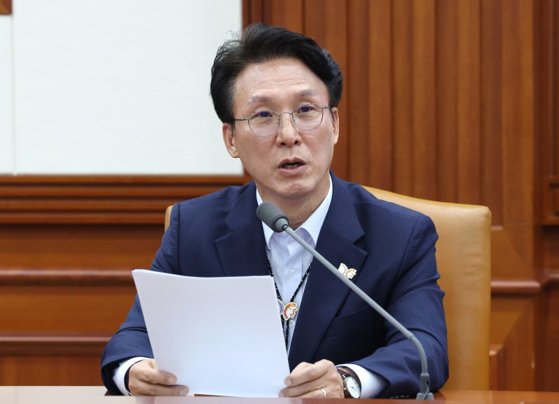 김민석 국무총리가 23일 오전 서울 종로구 정부서울청사에서 열린 APEC 정상회의 종합점검회의에서 발언을 하고 있다. 2025.7.23/뉴스1 ⓒ News1 임세영 기자
