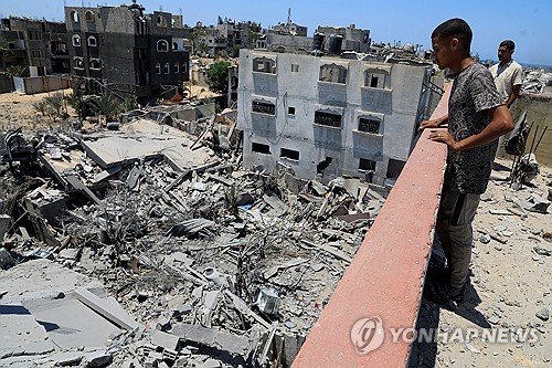폐허 된 가자지구 모습 (출처=연합뉴스)