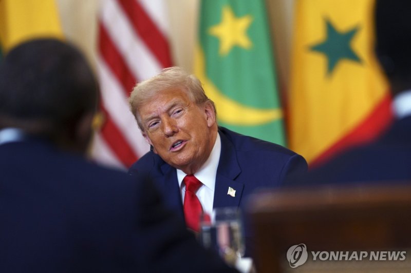 지난 9일(현지시간) 아프리카 5개국 정상들과 오찬하는 도널드 트럼프 미국 대통령 (출처=연합뉴스)