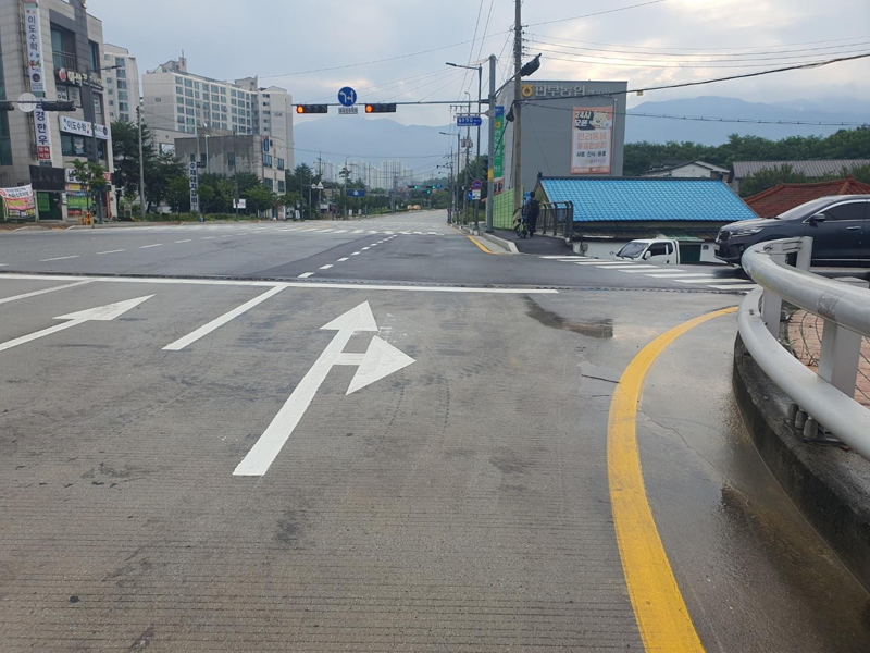 원주 월운정교 일원 도로개선 현장. 원주시 제공