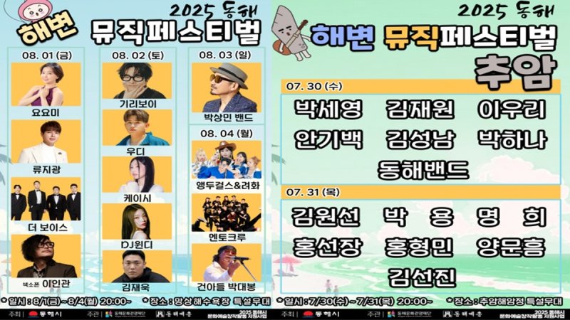 "뜨거운 여름, 음악에 물들다"…동해 해변 뮤직 페스티벌 개최 (출처=연합뉴스)